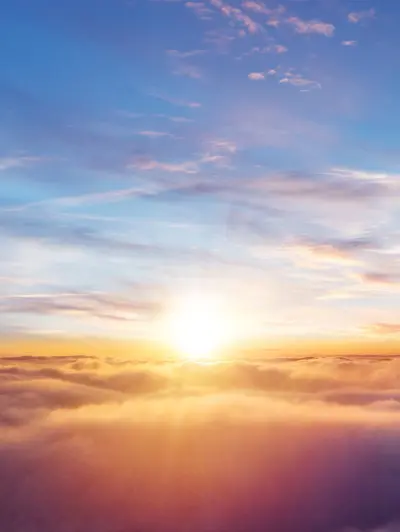 Colorful sunset sky with wispy clouds