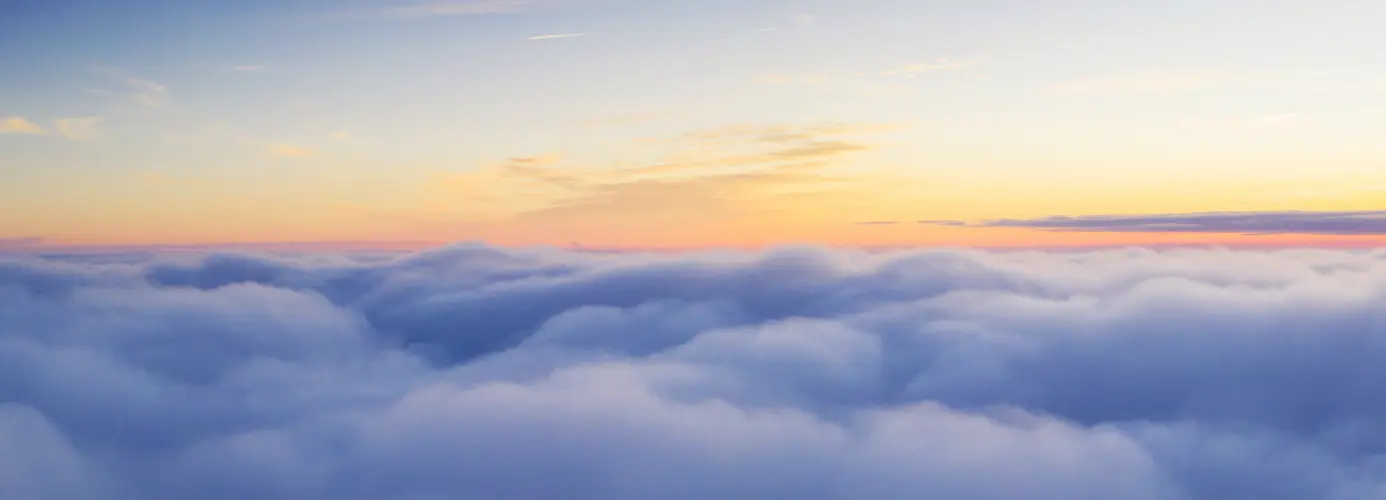 Aerial view of clouds at sunset
