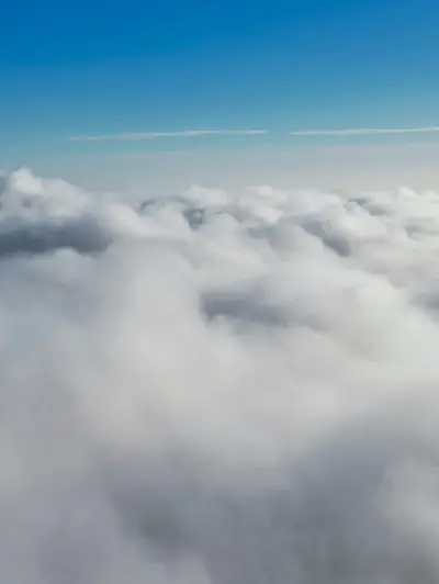 Aerial view of clouds and blue sky