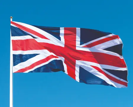 British flag waving in breeze