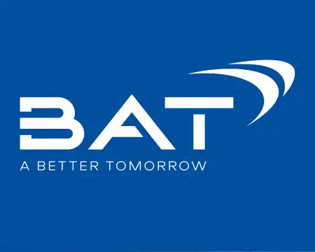 BAT logo on blue background