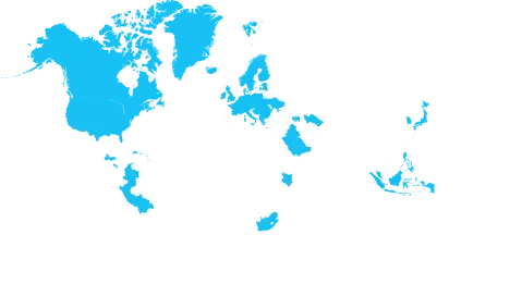 Map highlighting in blue the countries where vapor products are sold.