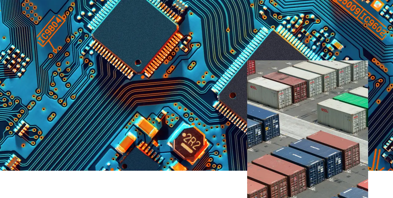 Circuit board and shipping containers