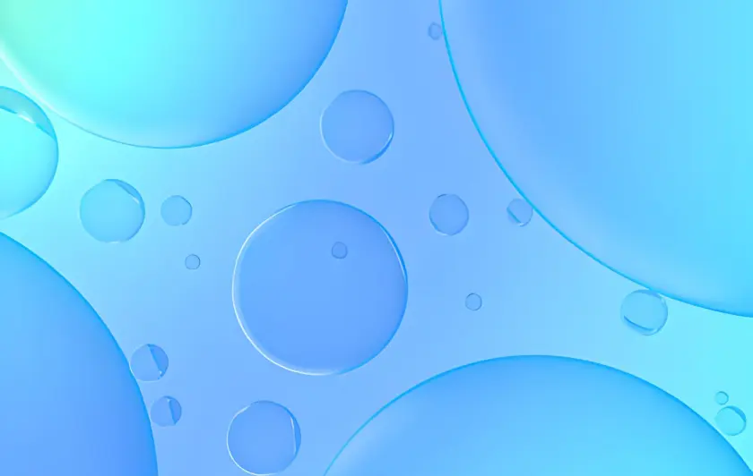 Abstract blue background with water droplet shapes